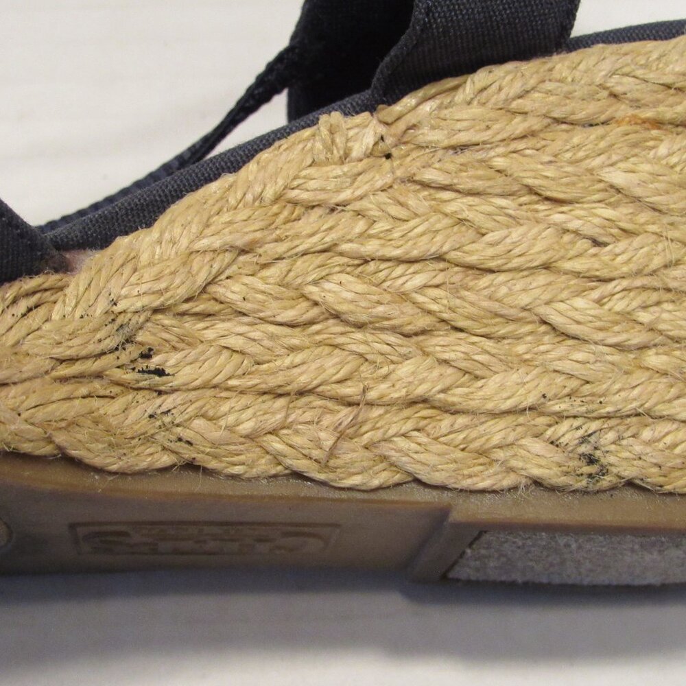 Chaps Clarisa Espadrille Wedge Slingback Blue Denim Sandals Size 6.5 - Picture 5 of 8